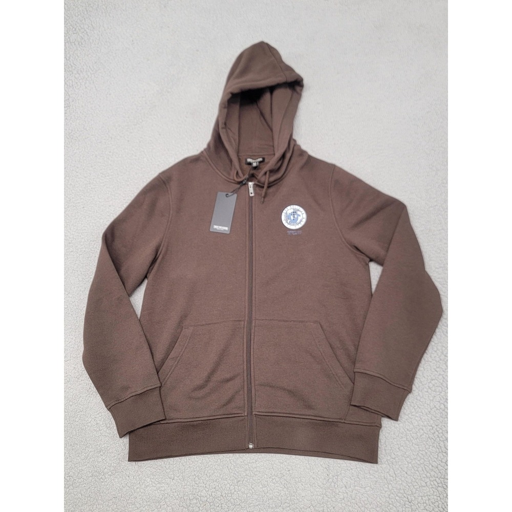 True Religion Hoodie Mens Large Brown Global Buddha‎ Zip Graphic Full Zip Fleece